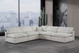 Meridian Furniture - Comfy 118" Cream Linen Textured Fabric Upholstered 5pc. Sectional - 187Cream-Sec5B - GreatFurnitureDeal
