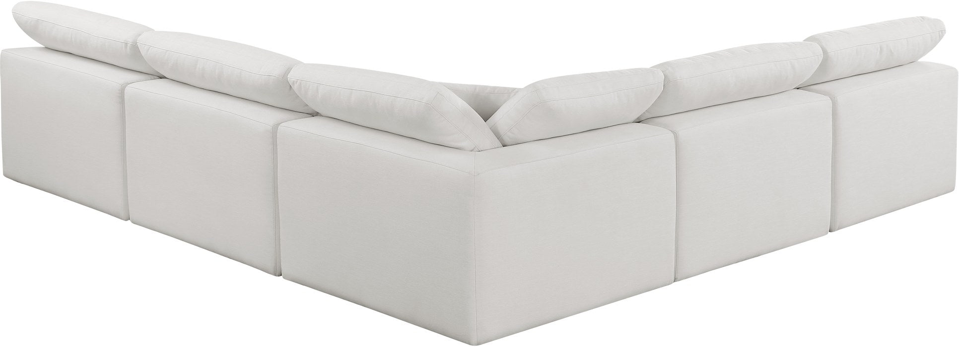 Meridian Furniture - Comfy 118" Cream Linen Textured Fabric Upholstered 5pc. Sectional - 187Cream-Sec5B - GreatFurnitureDeal