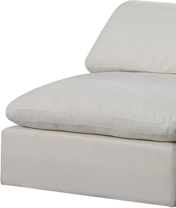 Meridian Furniture - Comfy 118" Cream Linen Textured Fabric Upholstered 5pc. Sectional - 187Cream-Sec5B - GreatFurnitureDeal