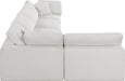 Meridian Furniture - Comfy 158" Cream Linen Textured Fabric Upholstered 5pc. Sectional - 187Cream-Sec5D - GreatFurnitureDeal