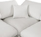 Meridian Furniture - Comfy 158" Cream Linen Textured Fabric Upholstered 5pc. Sectional - 187Cream-Sec5D - GreatFurnitureDeal