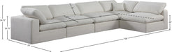 Meridian Furniture - Comfy 158" Cream Linen Textured Fabric Upholstered 5pc. Sectional - 187Cream-Sec5D - GreatFurnitureDeal
