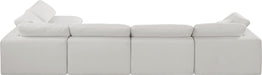 Meridian Furniture - Comfy 158" Cream Linen Textured Fabric Upholstered 5pc. Sectional - 187Cream-Sec5D - GreatFurnitureDeal