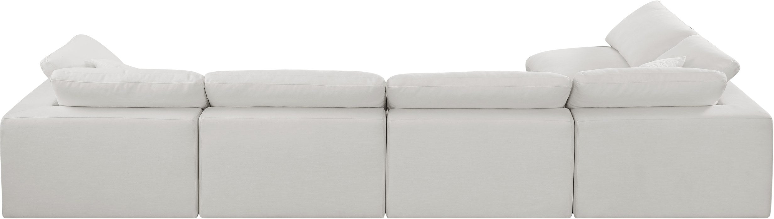 Meridian Furniture - Comfy 158" Cream Linen Textured Fabric Upholstered 5pc. Sectional - 187Cream-Sec5D - GreatFurnitureDeal