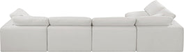 Meridian Furniture - Comfy 158" Cream Linen Textured Fabric Upholstered 5pc. Sectional - 187Cream-Sec5D - GreatFurnitureDeal