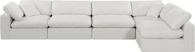 Meridian Furniture - Comfy 158" Cream Linen Textured Fabric Upholstered 5pc. Sectional - 187Cream-Sec5D - GreatFurnitureDeal