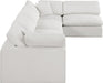 Meridian Furniture - Comfy 158" Cream Linen Textured Fabric Upholstered 5pc. Sectional - 187Cream-Sec5D - GreatFurnitureDeal