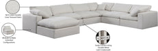 Meridian Furniture - Comfy 158" Cream Linen Textured Fabric Upholstered 7pc. Sectional - 187Cream-Sec7A - GreatFurnitureDeal