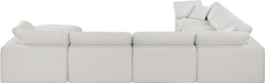 Meridian Furniture - Comfy 158" Cream Linen Textured Fabric Upholstered 7pc. Sectional - 187Cream-Sec7A - GreatFurnitureDeal