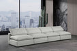 Meridian Furniture - Comfy 156" Grey Linen Textured Fabric Upholstered 4pc. Armless Sofa - 187Grey-S156 - GreatFurnitureDeal