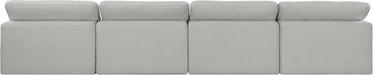 Meridian Furniture - Comfy 156" Grey Linen Textured Fabric Upholstered 4pc. Armless Sofa - 187Grey-S156 - GreatFurnitureDeal