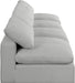 Meridian Furniture - Comfy 156" Grey Linen Textured Fabric Upholstered 4pc. Armless Sofa - 187Grey-S156 - GreatFurnitureDeal