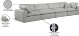 Meridian Furniture - Comfy 158" Grey Linen Textured Fabric Upholstered 4pc. Sofa - 187Grey-S158 - GreatFurnitureDeal