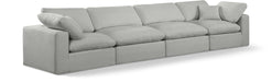 Meridian Furniture - Comfy 158" Grey Linen Textured Fabric Upholstered 4pc. Sofa - 187Grey-S158 - GreatFurnitureDeal