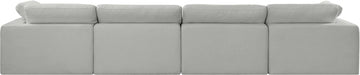 Meridian Furniture - Comfy 158" Grey Linen Textured Fabric Upholstered 4pc. Sofa - 187Grey-S158 - GreatFurnitureDeal