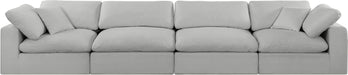 Meridian Furniture - Comfy 158" Grey Linen Textured Fabric Upholstered 4pc. Sofa - 187Grey-S158 - GreatFurnitureDeal