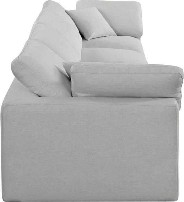 Meridian Furniture - Comfy 158" Grey Linen Textured Fabric Upholstered 4pc. Sofa - 187Grey-S158 - GreatFurnitureDeal