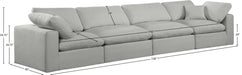 Meridian Furniture - Comfy 158" Grey Linen Textured Fabric Upholstered 4pc. Sofa - 187Grey-S158 - GreatFurnitureDeal