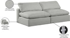 Meridian Furniture - Comfy 78" Grey Linen Textured Fabric Upholstered 2pc. Armless Sofa - 187Grey-S78 - GreatFurnitureDeal
