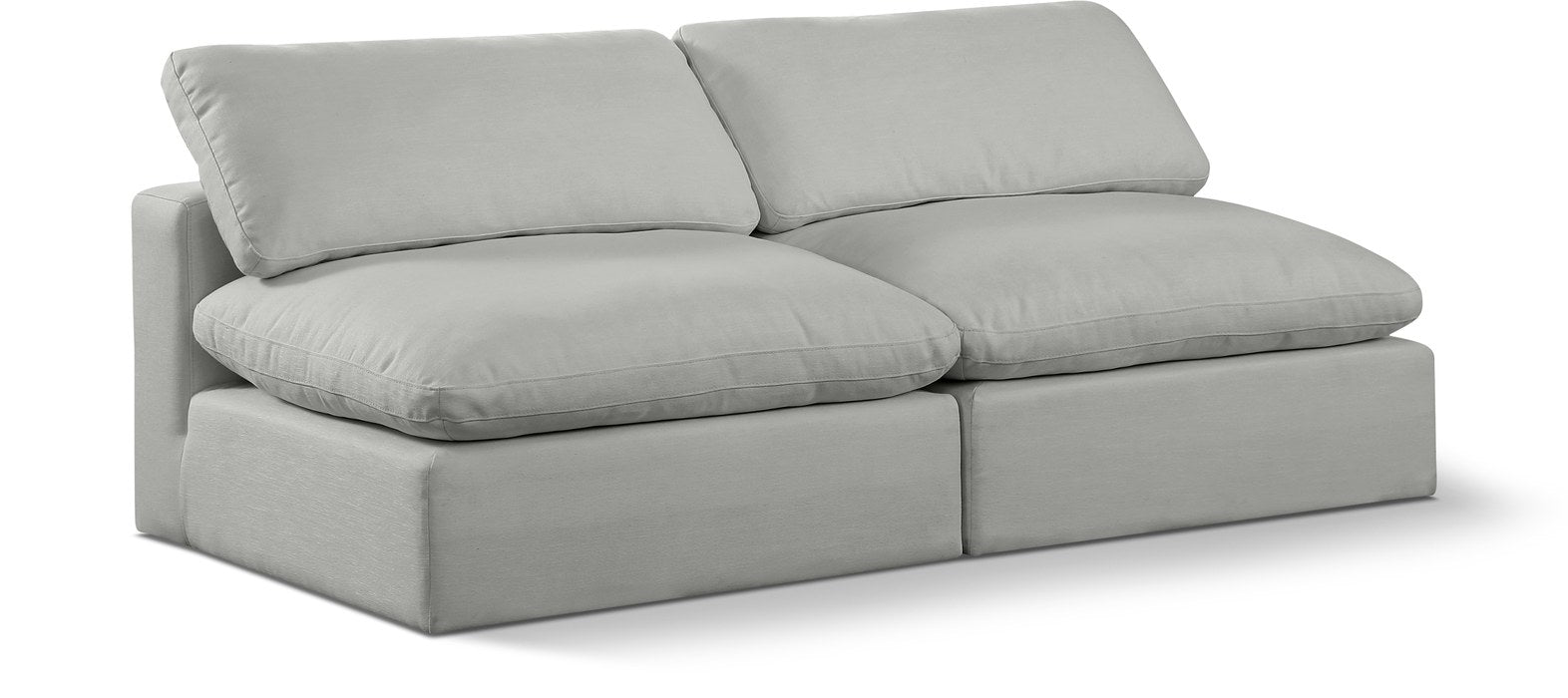 Meridian Furniture - Comfy 78" Grey Linen Textured Fabric Upholstered 2pc. Armless Sofa - 187Grey-S78 - GreatFurnitureDeal
