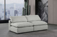 Meridian Furniture - Comfy 78" Grey Linen Textured Fabric Upholstered 2pc. Armless Sofa - 187Grey-S78 - GreatFurnitureDeal
