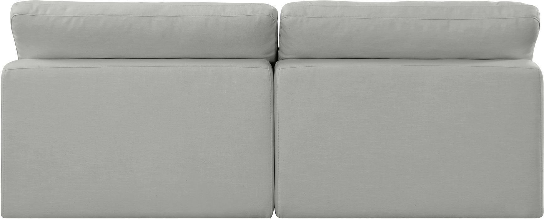 Meridian Furniture - Comfy 78" Grey Linen Textured Fabric Upholstered 2pc. Armless Sofa - 187Grey-S78 - GreatFurnitureDeal
