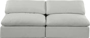 Meridian Furniture - Comfy 78" Grey Linen Textured Fabric Upholstered 2pc. Armless Sofa - 187Grey-S78 - GreatFurnitureDeal
