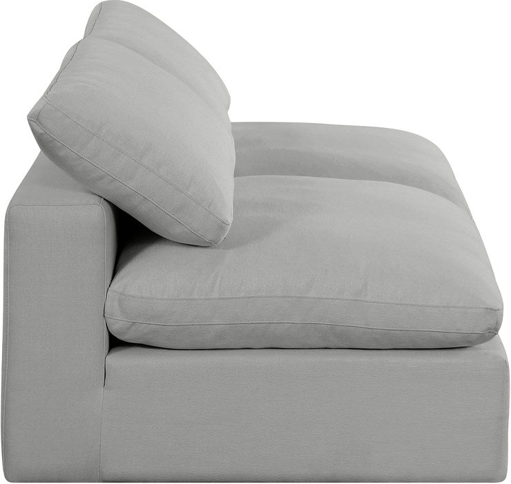 Meridian Furniture - Comfy 78" Grey Linen Textured Fabric Upholstered 2pc. Armless Sofa - 187Grey-S78 - GreatFurnitureDeal