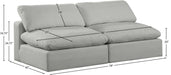 Meridian Furniture - Comfy 78" Grey Linen Textured Fabric Upholstered 2pc. Armless Sofa - 187Grey-S78 - GreatFurnitureDeal