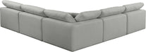 Meridian Furniture - Comfy 118" Grey Linen Textured Fabric Upholstered 5pc. Sectional - 187Grey-Sec5B - GreatFurnitureDeal