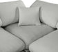 Meridian Furniture - Comfy 118" Grey Linen Textured Fabric Upholstered 5pc. Sectional - 187Grey-Sec5B - GreatFurnitureDeal