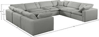 Meridian Furniture - Comfy 158" Grey Linen Textured Fabric Upholstered 8pc. Sectional - 187Grey-Sec8A - GreatFurnitureDeal