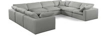 Meridian Furniture - Comfy 158" Grey Linen Textured Fabric Upholstered 8pc. Sectional - 187Grey-Sec8A - GreatFurnitureDeal
