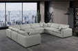 Meridian Furniture - Comfy 158" Grey Linen Textured Fabric Upholstered 8pc. Sectional - 187Grey-Sec8A - GreatFurnitureDeal