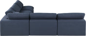 Meridian Furniture - Comfy 118" Navy Linen Textured Fabric Upholstered 5pc. Sectional - 187Navy-Sec5B - GreatFurnitureDeal