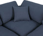 Meridian Furniture - Comfy 118" Navy Linen Textured Fabric Upholstered 5pc. Sectional - 187Navy-Sec5B - GreatFurnitureDeal