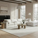 Meridian Furniture - Comfy 158" White Linen Textured Fabric Upholstered 5pc. Sectional - 187White-Sec5A - GreatFurnitureDeal