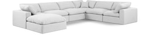 Meridian Furniture - Comfy 158" White Linen Textured Fabric Upholstered 7pc. Sectional - 187White-Sec7A - GreatFurnitureDeal