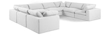 Meridian Furniture - Comfy 158" White Linen Textured Fabric Upholstered 8pc. Sectional - 187White-Sec8A - GreatFurnitureDeal