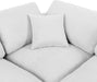 Meridian Furniture - Comfy 158" White Linen Textured Fabric Upholstered 8pc. Sectional - 187White-Sec8A - GreatFurnitureDeal