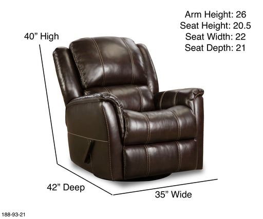 Motion Ease - London Swivel Glider Recliner in Brown - 188-93-21 - GreatFurnitureDeal