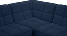 Meridian Furniture - Relax 128" Velvet Upholstered 8 Piece Modular Sectional - 650Navy-Sec8A - GreatFurnitureDeal