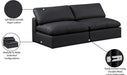 Meridian Furniture - Comfy 78" Black Vegan Leather Upholstered 2pc. Armless Sofa - 188Black-S78 - GreatFurnitureDeal