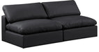 Meridian Furniture - Comfy 78" Black Vegan Leather Upholstered 2pc. Armless Sofa - 188Black-S78 - GreatFurnitureDeal
