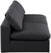 Meridian Furniture - Comfy 78" Black Vegan Leather Upholstered 2pc. Armless Sofa - 188Black-S78 - GreatFurnitureDeal