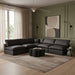 Meridian Furniture - Comfy 118" Black Vegan Leather Upholstered 5pc. Sectional - 188Black-Sec5B - GreatFurnitureDeal