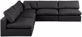 Meridian Furniture - Comfy 118" Black Vegan Leather Upholstered 5pc. Sectional - 188Black-Sec5B - GreatFurnitureDeal