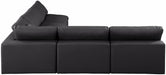Meridian Furniture - Comfy 118" Black Vegan Leather Upholstered 5pc. Sectional - 188Black-Sec5B - GreatFurnitureDeal