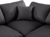 Meridian Furniture - Comfy 118" Black Vegan Leather Upholstered 5pc. Sectional - 188Black-Sec5B - GreatFurnitureDeal