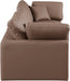 Meridian Furniture - Comfy 119" Brown Vegan Leather Upholstered 3pc. Sofa - 188Brown-S119 - GreatFurnitureDeal